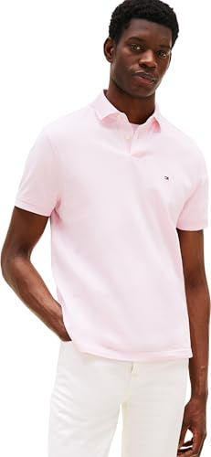 Tommy Hilfiger Men’s Short Sleeve 1985 Regular Fit Polo Shirt, Pink (Light Pink), XL