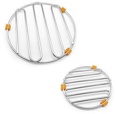 CLVPAI Kuchengitter Auskühlgitter Set-Kochständer Dampfgarer,Abkühlrost für Gleichmäßiges und Schnelles Auskühlen (Edelstahl Rund)