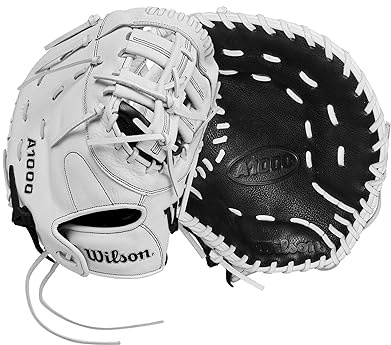 WILSON 2024 A1000 1620 Fastpitch Softball-Handschuh, für Rechtshänder, 31,8 cm, Schwarz/Weiß/Silber