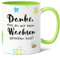 Danke, dass Du Mir beim Wachsen geholfen hast Geschenk - Erzieherin Abschiedsgeschenk, Kita Abschluss, Schulanfang Tasse - Keramik (330ml) für Geburtstag, Weihnachten (Grün)