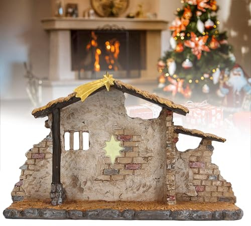 lvifloae Weihnachtskrippen-Set, detaillierte, lebensechte Weihnachtskrippe, Schuppenstatue, Tischdekoration, Weihnachtsdekoration