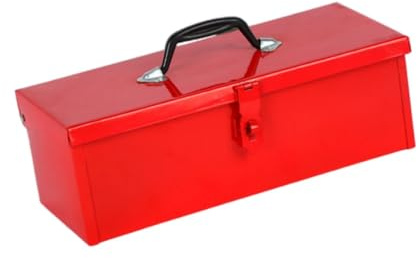 ＡＷＨＡＯ Boîte à Outil Vide en Fer Peut Être Verrouillé, Mallette Outil Portable, Mallette de Rangement Épaissi, Étui de Rangement pour Garages, Ateliers Électricien, Rouge