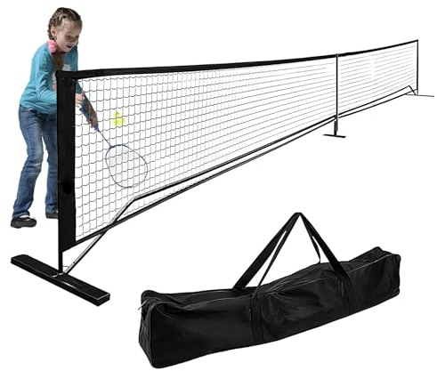 Filet de tennis de 22 pieds pour extérieur - Filet de tennis portable | Filet d'entraînement de tennis amovible pour entrée de 9,5 kg avec sac de transport | Filet de tennis en nylon P
