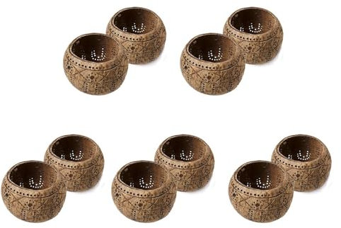 Eoslcusmvl 10X Vela Cuenco de CáScara de, Candelabros, Candelero de CáScara de Hecho una Mano para Pilar PequeñO de Candelita, Cuenco de Almacenamiento
