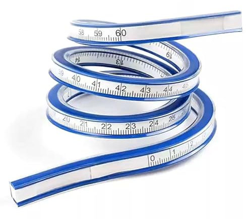 Kurvenlineal,Kurvenlineal Schneiderbedarf(60cm),Kurvenschablone,Bügellineal Hitzebeständig,Parabel Lineal,Flexibles Kunststoff Kurvenlineal, Für Zeichnen Mal Grafiken Kleiderdesign Maß Werkzeug