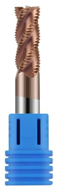 Zorqon 3/8 Carbide Roughing End Mill, 4 Flute End Mill Bits for Carbon steels, Alloy Steels, Hardened Steels, TiN Coating CNC Router Bit, 3/8 Cutting Dia