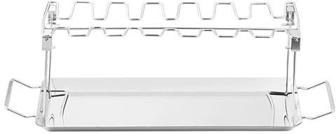 Besreey Estantería para patas de pollo, estante para patas de pollo para barbacoa, parrilla de pollo plegable, herramientas de alto rendimiento para camping, barbacoa, preparación de cocina al aire