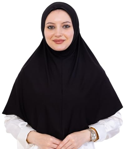 Prien Ready Hijab For Women, One Piece Muslim Instant Turban, Easy To Wear Long Head Scarf, Turkish Islamic Clothes For Abaya (Black)