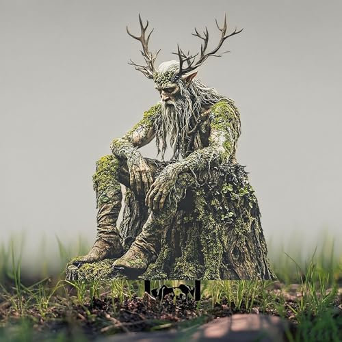 Voarge Spina decorativa da giardino con scritta in lingua tedesca Waldgeist, 2D, piatta, per interni ed esterni, statuetta da giardino, decorazione per fiori, decorazione primaverile, per cortile