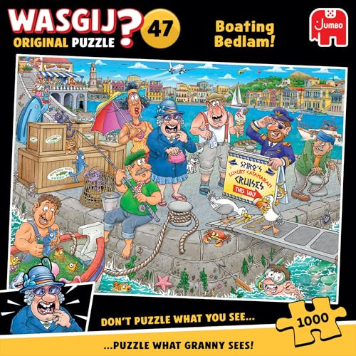 Wasgij Original 47, Boating Bedlam - Unique 1000 Piece Jigsaw Puzzle for Adults - Colourful, Puzzling, Challenging & Brainteasing Adult Jigsaws - 100% Recycled Cardboard 1000Pc Puzzles - Jumbo
