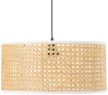 YGZPALH Lampada A Sospensione In Rattan, Lampadario Minimalista A Tamburo, Lampada Camera Letto In Bambù Cavo, Arte Giapponese Wabi Sabi, Lanterna A Cesto Sospeso Minimalista Per Ristorante