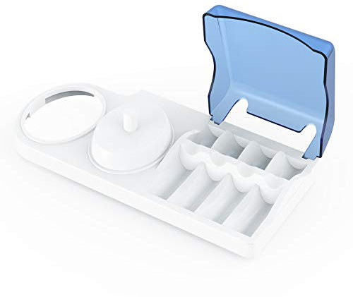 Porta Testine Spazzolino Elettrico, Porta Spazzolino Elettrico, Supporto Poketech per Spazzolino Oral B, 4 Testine e un Caricabatterie