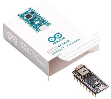 Arduino Nano RP2040 Connect with Headers [ABX00053] - Dual-Core Microcontroller with Wi-Fi, Bluetooth 5.0, 3D Sensors, and Full Header Pins for IoT & Edge Computing Projects