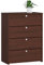 AKORD Schuhschrank mit 4 Schuhregalen und 4 Klapptüren | Schuhkipper | Schuhregal geschlossen | Schuhbank | Schuhaufbewahrung | B60 x H80 x T33 cm, Gewicht 29 kg | Farbe Wenge