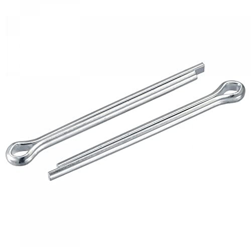 sourcing map 8Stk Geteilter Splint 10mm x 120mm Karbonstahl Klippverschluss silberfarben