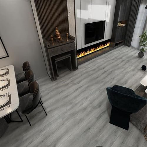 2,233 m² SPC Klick-Vinyl 1SPC106 (1220×183 mm), 5,5 mm grau Holzoptik Hart-Vinylboden Bodenbelag Fußbodenbeläge Hartvinyl Click feuchtraumgeeignet Flooring Dielen Holzdekor Boden