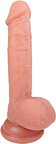 The Houseguest by FUKENA - 5 Insertable x 4.2 Girth (1.35 Width) Extra Thin Realistic Platinum Cured Dual Density Silicone Dildo with Balls, Strong Suction Cup, and Pure Silicone Finish (No Paint)