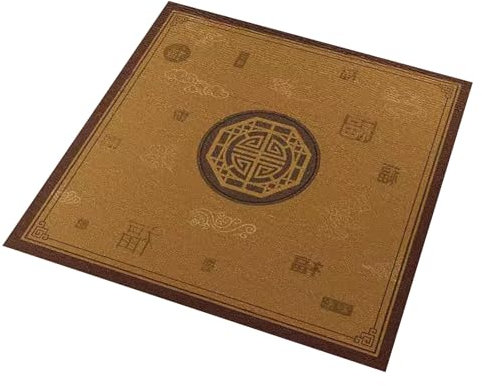 MOOFUT Green Mahjong Table Mat With Cute Panda Print, Non Slip And Noise Reduction Board Game Table Mat, Tabletop Gaming Mat With Bag (Size : 59.1x59.1inch/150x150cm)