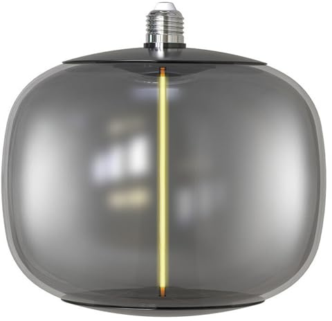FactorLED Bombilla LED Filamento Decorativa Gigante E27 4W (30W), Modelo G250, Cristal Ahumado, Estilo Vintage, Retro, 21.7x22cm, Luz Cálida 1800K
