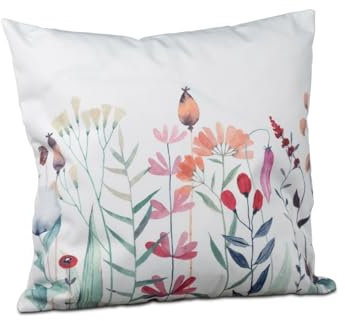 formano Kissen gefüllt 45 x 45 cm Verschiedene Motive wetterfest Gartendekoration Outdoor (Blumen 2)