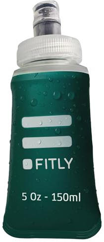 FITLY Flask 150 ml Petrol Blue - Gourde Souple Pour Sac D'hydratation De Course - Idéal pour Le Running - Bouteille D'eau Pliable pour Utilisation en Extérieur - Flasque souple pour l'hydratation