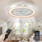 TYJY Modernité Rond Ventilateur Plafond Silencieux avec Lumiere,50cm Plafonnier Ventilateur 70W LED Dimmable avec Télécommande APP,Minuterie,6 Vitesses,pour Salon Chambre Salle à Manger(Blanc)