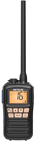 Retevis RM01P Walkie Talkie Marino, VHF Marino Portatil con Vibración Flotante, 88 Canales, 1750 mAh, Tipo C, Radio Marina Versión Mejorada RM01 para Embarcaciones de Pesca y Transporte (1 Pieza)