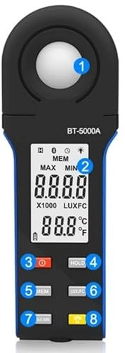 Glossmetro, Luxmetro preciso con applicazione mobile for studi completi sulla luce per uso multiuso