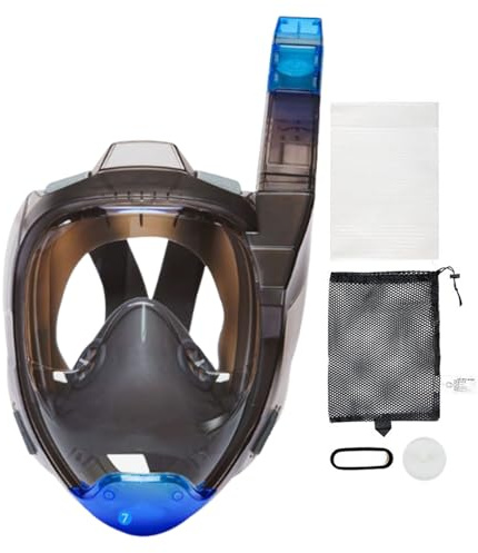 Maschera integrale da immersione, maschera integrale da immersione, visione panoramica a 180°, anti-appannamento, confortevole per uomini e donne, nuoto immersioni