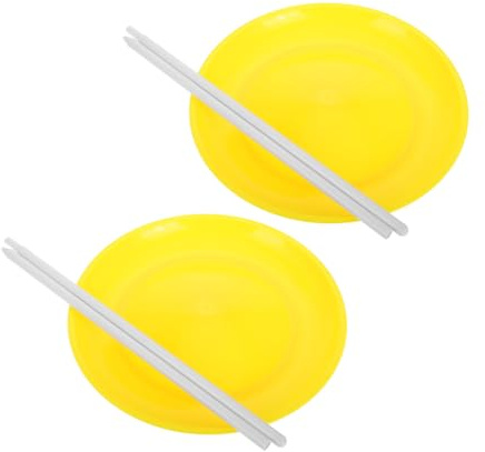 Toyvian 2pezzi Piatti per Giocoleria in Plastica con Bastoncini per Sviluppo delle Abilità Circensi per Ragazza e Bambine