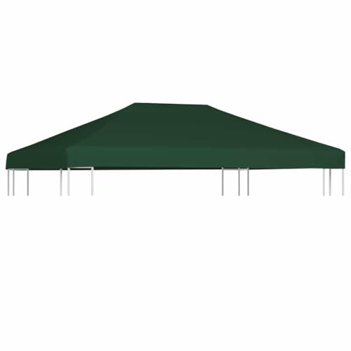 Mokuyary Reservöverdrag för trädgårdspaviljong ersättningsöverdrag för paviljongtak antik lusthus markis 310 g/m² 4 x 3 m grön