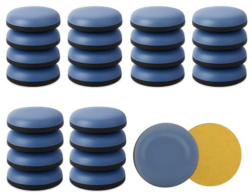 Patins Glisseurs pour Meubles 24pcs 22mm Auto-Adhésifs en Téflon Rond, Coulisses pour Chaises Canapé Table Bureau, Dessous de Chaise Anti-Bruit Protection Sol, Faciles à Déplacer Meubles Lourds