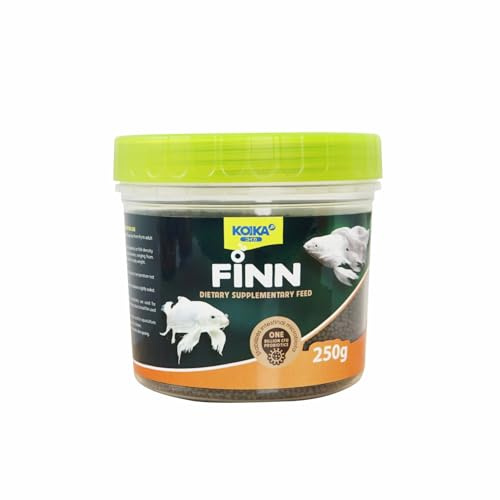 KOIKA FINN Probiotic Fish Food Pellets for Ornamental Fish, 43% Protein with Bacillus Probiotics, Supports Digestion and Immune Health for Daily Feeding (250g, Koi Carp - 4.0mm Pellets)