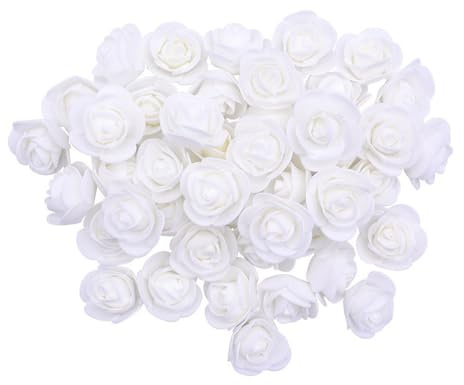 GIVBRO 100 st konstgjorda skumrosor falska blommor huvud bulk hantverk ros för gör-det-själv hantverk bröllopsbuketter heminredning 3,5 cm (vit)