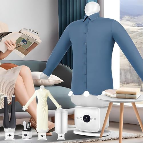 Machine à repasser gonflable automatique for chemises et vêtements, défroisseur vapeur mains libres avec mannequins for vêtements, pantalons et jupes, séchage et accessoires inclus.(C)