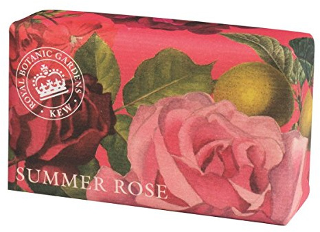 The English Soap Company Royal Botanical Gardens Kew Wrapped Soap Bar, Summer Rose Scent 240g