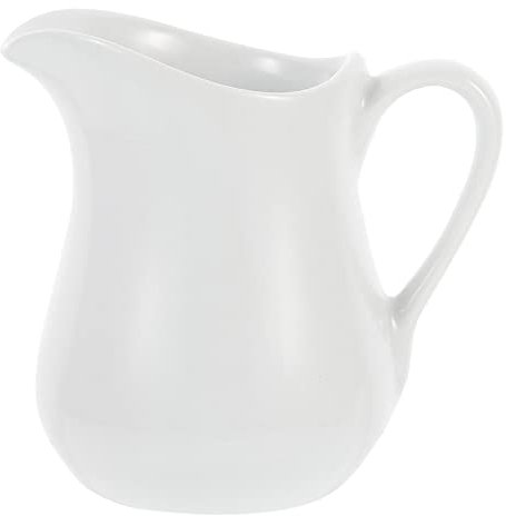 White Ceramic Milk Churn Jug, 100ML Small Gravy Jug with Handle, Mini Milk Creamer Pitcher Sauce Cup Gravy Custard Pouring Pitcher for Coffee Creamer and Sauces