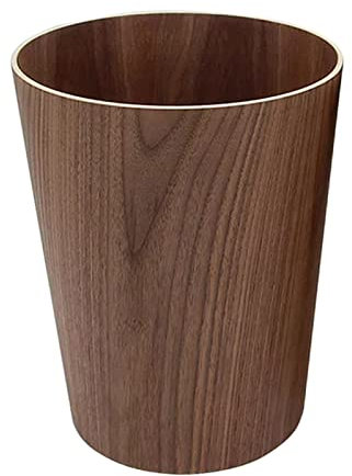ZHZ-DT Papelera Circular de Basura de Bote de Madera Oficina Sala de Estar habitación Cocina |Contenedor de Basura Redondo Papelera de Reciclaje Interior Contenedores de papelería Bin, marrón