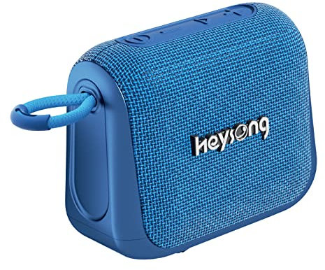 HEYSONG Enceinte Bluetooth Portable, Enceinte Bluetooth étanche IPX7 360° HD Stéréo, Haut-Parleur Bluetooth 5.0 sans Fil, Autonomie 24H Mains Libres Téléphone, aux Basses intenses - Bleu
