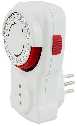 POLY POOL - PP1407XAM Programmateur Quotidien 250V Minuterie Programmable pour Prise Électrique Temporisée Minuterie Prise Électrique avec Cycle Quotidien Blanc