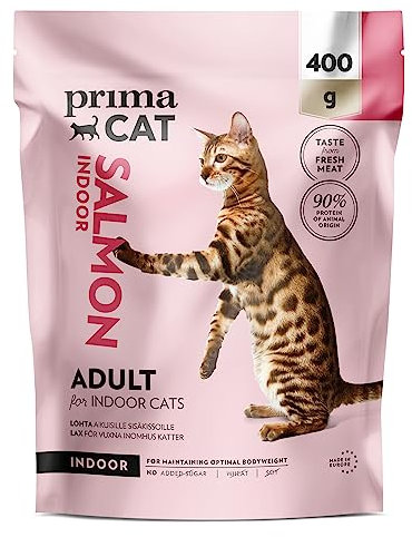 PrimaCat - Trockenfutter für ausgewachsene Hauskatzen, Geschmacksrichtung Lachs, 400 g