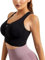 Alleen Damen Sport BH mit Reissverschluss Vorne - Push Up Starker Halt Gepolstert Bustier ohne Bügel für Joggen Yoga Fitness Padded Sports Bra (Schwarz, M)