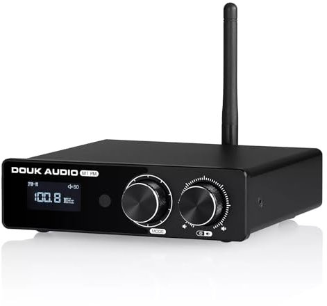 HiFi Bluetooth Amplifier with FM Receiver: 50W ×2 Stereo Home Audio Digital Amp (DoukAudio M1FM)