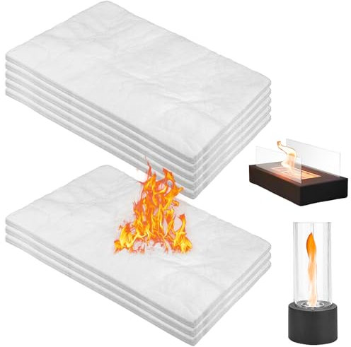 Lana ceramica per bioetanolo, 8 spugne in ceramica per camini a bioetanolo, bioetanolo, sostituire lo stoppino per camino da tavolo in gel per interni per prolungare il tempo di combustione, 30 x 20 x