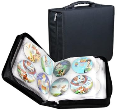 GOODS+GADGETS CD-Wallet/Mappe & DVD-Tasche aus robustem Nylon und Zwischenseiten aus Stoff, Disc-Organizer verschließbar mit Reisverschluss (240 CDs)