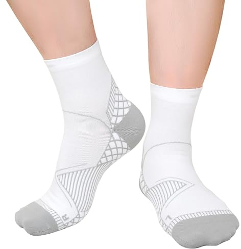 PUTUO Calze Fascite Plantare per Donna: Calzini per Neuropatia Uomo Calze Ortopediche a Compressione per Alleviamento del Dolore 1 Paio
