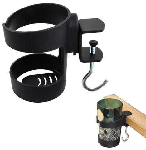 Portavasos de Escritorio, Portavasos Antiderrames Soporte Taza Escritorio Universal Soporte Vaso Escritorio con Gancho, Soporte Taza escritorios Ajustable portavasos para Oficina Cocina Comedor Mesas