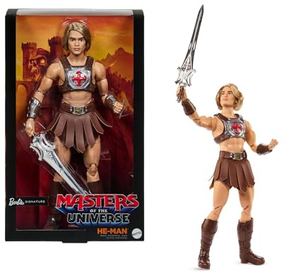 Barbie Signature Doll, Ken He-Man Collectible in Battle Harness, Sword, Doll Stand & Displayable Packaging, Motu Movie Theme