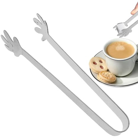 Sugar Tongs - Elegant Heart-Shaped Premium Stainless Steel Handle | Non-Slip Serving Utensil Coffee, Tea Pastry with Ergonomic Design and Rust-Resistant