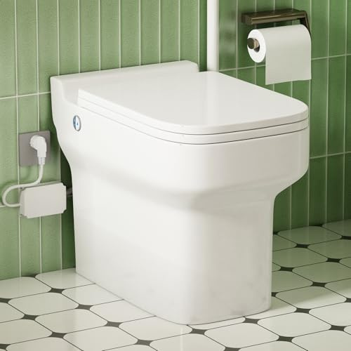 Inodoro compacto de 600 W con bomba trituradora integrada para sótanos, habitaciones pequeñas, desván o baños bajo escaleras, mando a distancia, doble cisterna, 4/5 CV
